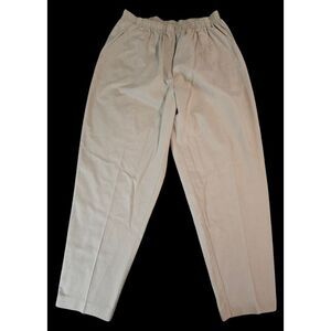 CABIN CREEK Women's Khaki Pull-on Cotton Pants Plus Sz 20A Elastic Waist Pockets